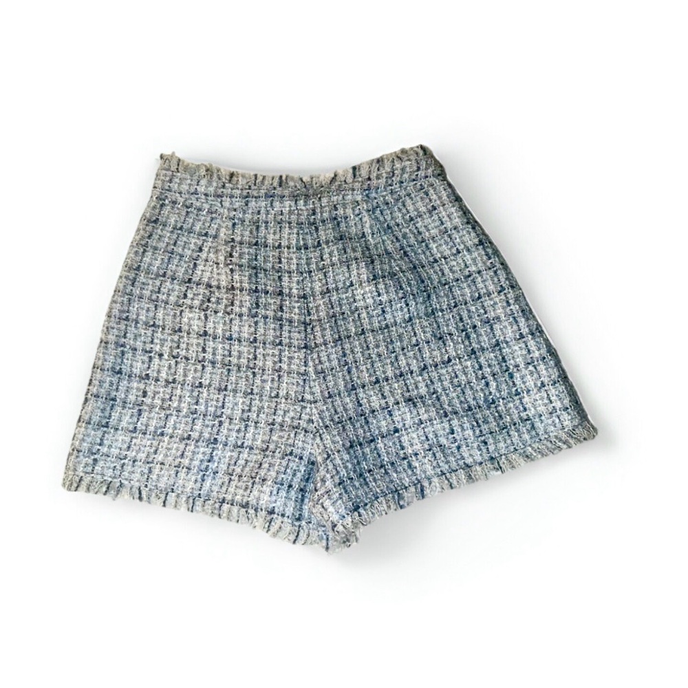 NEW $295 CINQ A SEPT coronado tweed shorts in periwinkle - Picture 3 of 5